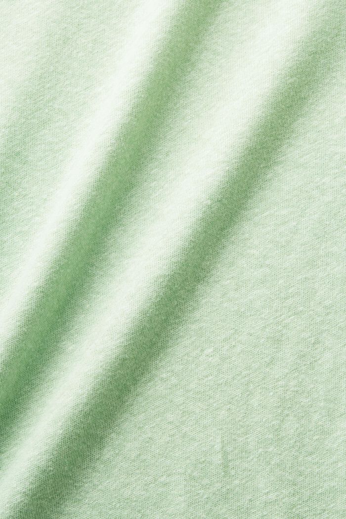 T-shirt i bomull-linnemix, LIGHT GREEN, detail image number 6
