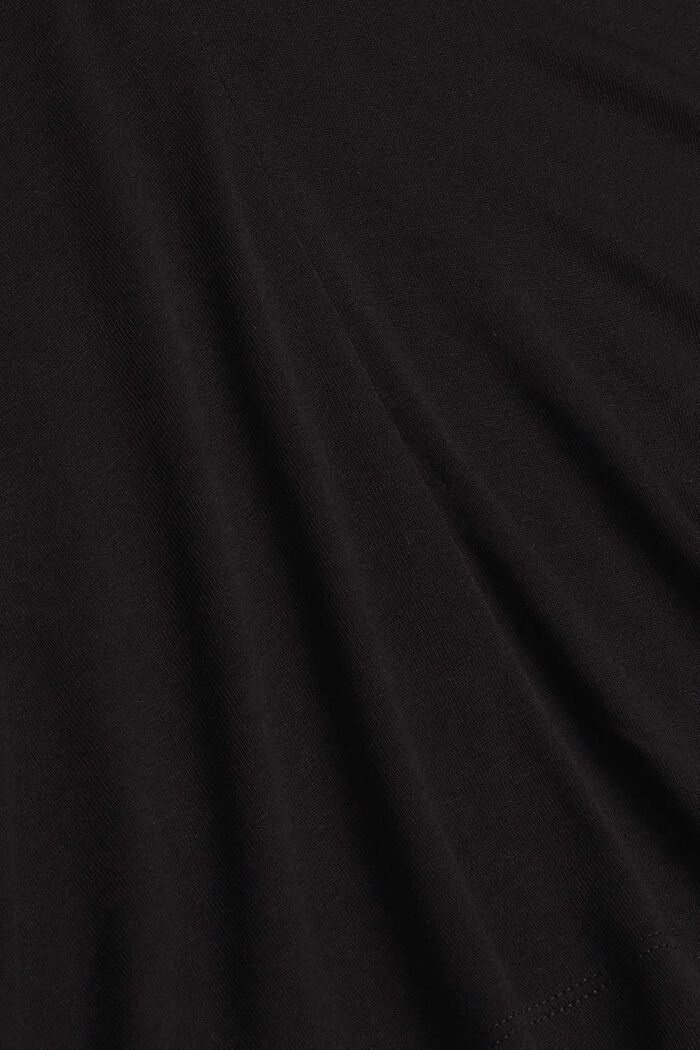 Långärmad topp med rysch, LENZING™ ECOVERO™, BLACK, detail image number 4
