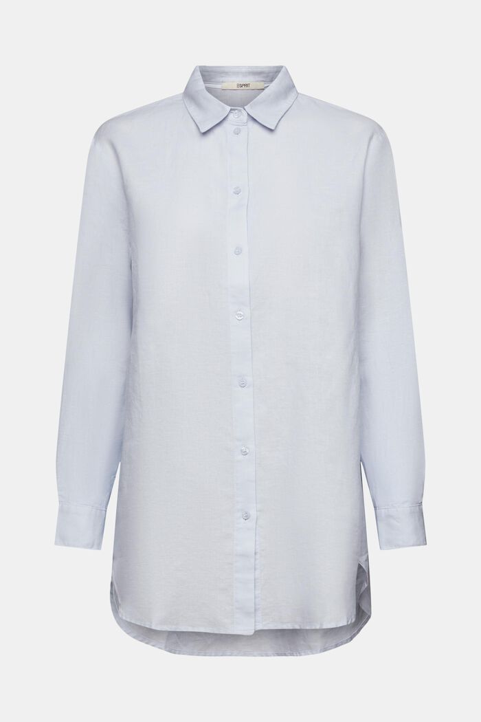 Skjorta i linne-bomullsmix, LIGHT BLUE, detail image number 7