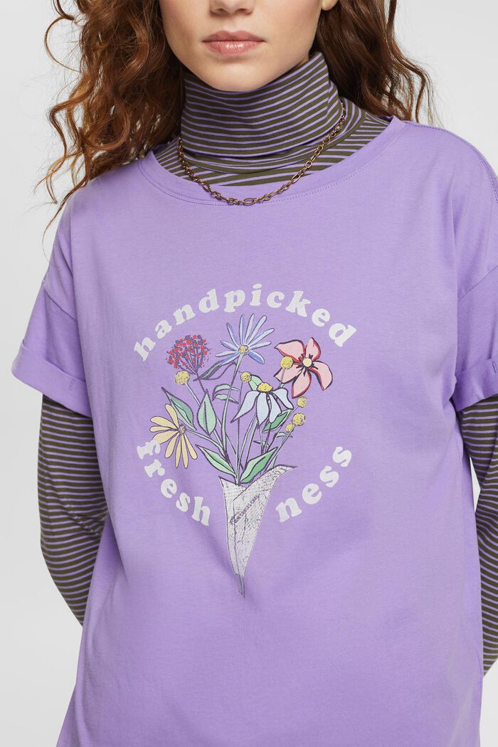 T-shirt med tryck, LILAC, detail image number 0