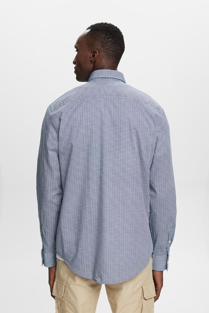 Bomullsskjorta med tryck i ledig passform, GREY BLUE, detail image number 3