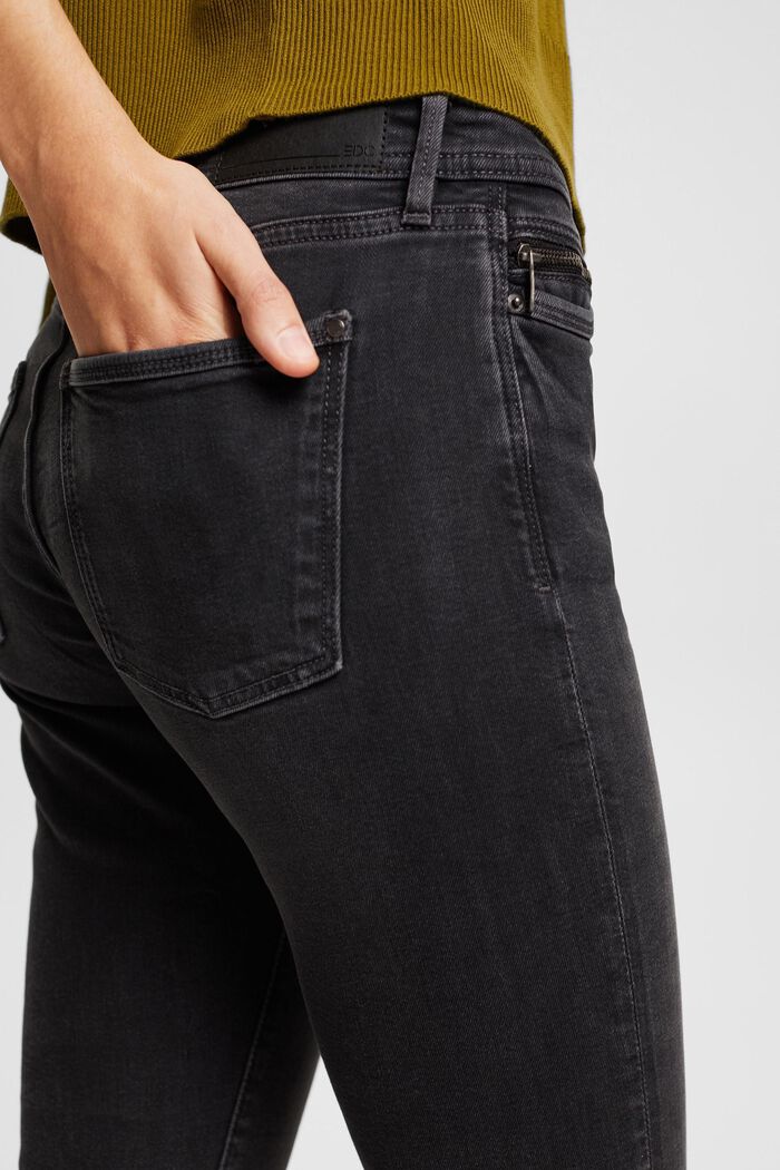 Jeans med vida ben, BLACK DARK WASHED, detail image number 4