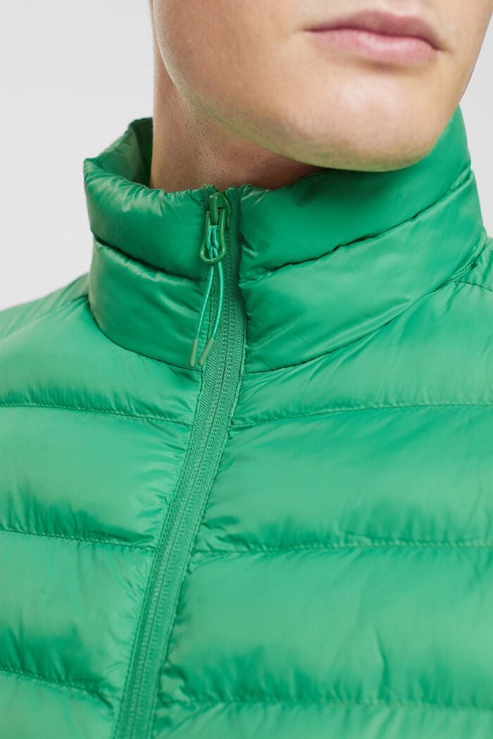 Quiltad jacka med hög hals, GREEN, detail image number 2