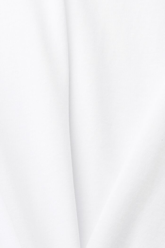 Bomulls-T-shirt med broderad blomma, OFF WHITE, detail image number 5