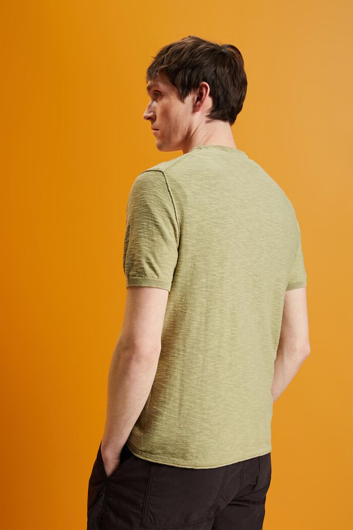 Kortärmad tröja, bomull-linnemix, LIGHT GREEN, detail image number 3