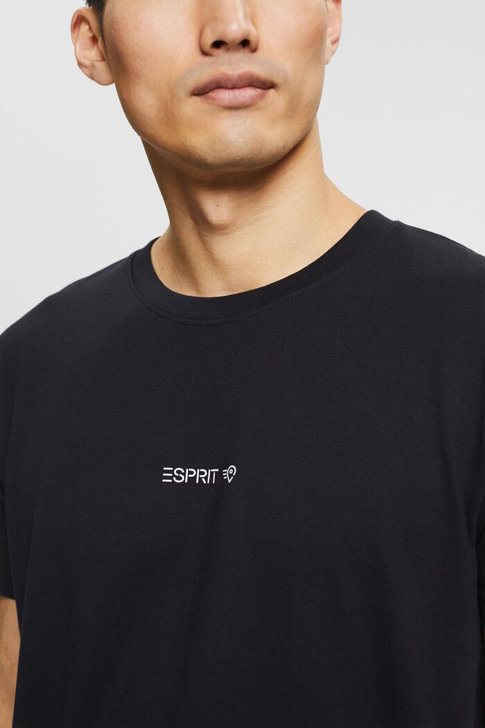 T-shirt med tryck i ryggen, 100% ekobomull, BLACK, detail image number 1