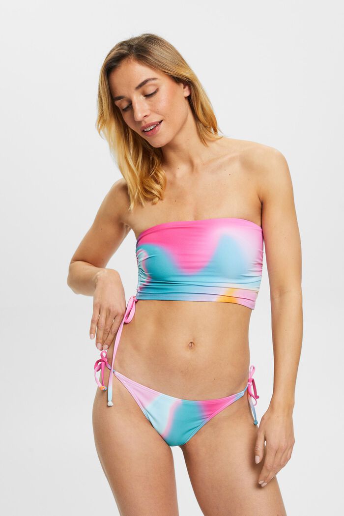 Batikfärgad bikiniunderdel i minimodell, PINK, detail image number 0