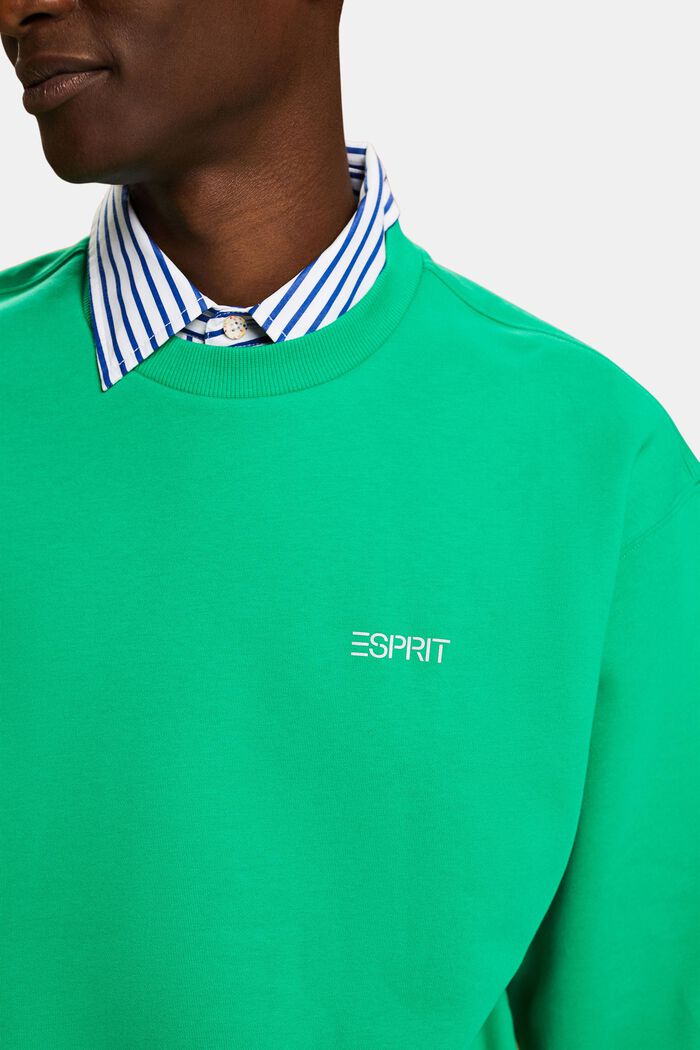 Sweatshirt i fleece med logo, unisexmodell, GREEN, detail image number 3