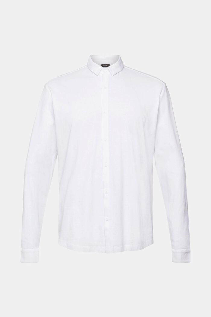 Jersey-skjorta, 100% bomull, WHITE, detail image number 5
