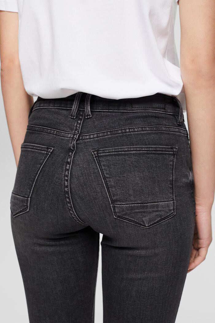 Skinny-jeans med mellanhög midja, GREY DARK WASHED, detail image number 4