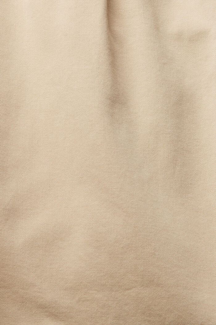 Shorts i 100% pimabomull med hög midja, BEIGE, detail image number 1