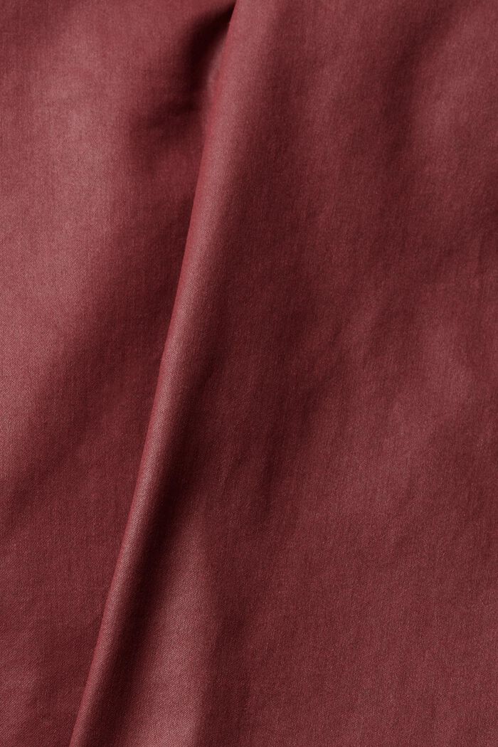 Knälång kjol med skinneffekt, BORDEAUX RED, detail image number 6