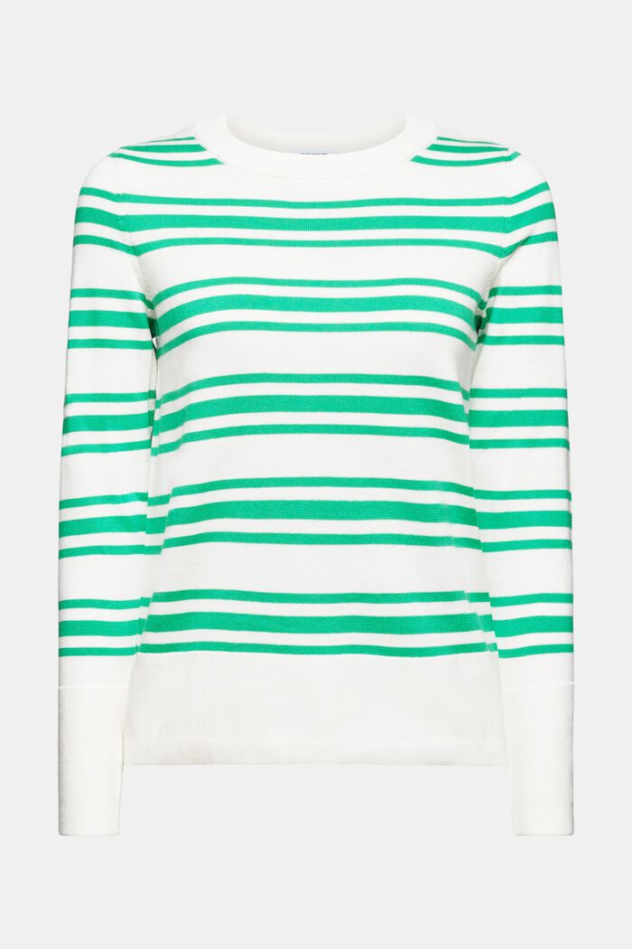 Randig sweatshirt med rund ringning, GREEN, detail image number 5