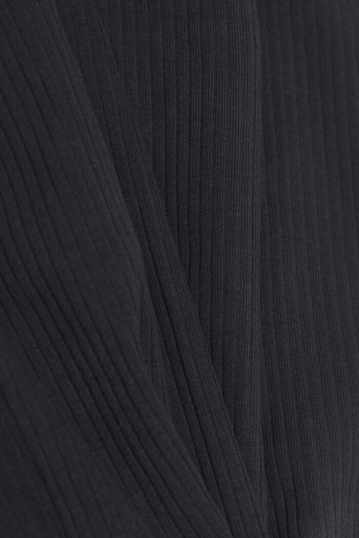 Ribbade leggings med sprund i bensluten, BLACK, detail image number 5