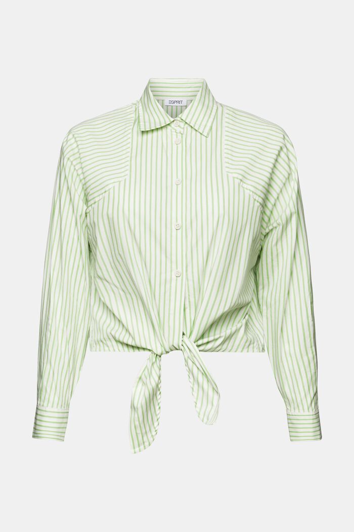 Randig skjorta med knytning fram, CITRUS GREEN, detail image number 6
