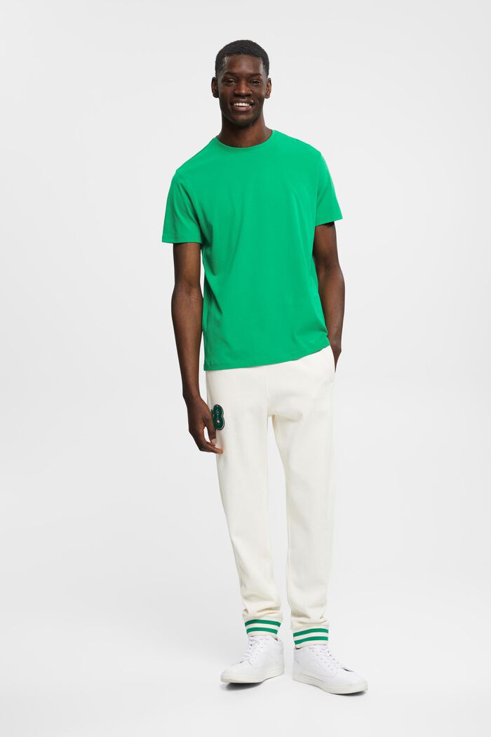 T-shirt i pimabomull med smal passform, GREEN, detail image number 4