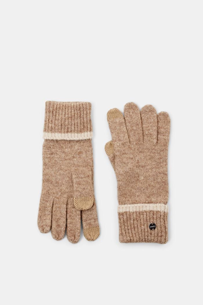 Gloves non-leather, KHAKI BEIGE, overview