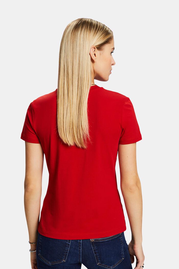 Rundringad T-shirt, DARK RED, detail image number 2