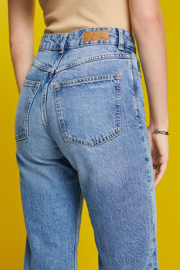 Jeans i 80-talsmodell med rak passform, BLUE MEDIUM WASHED, detail image number 4