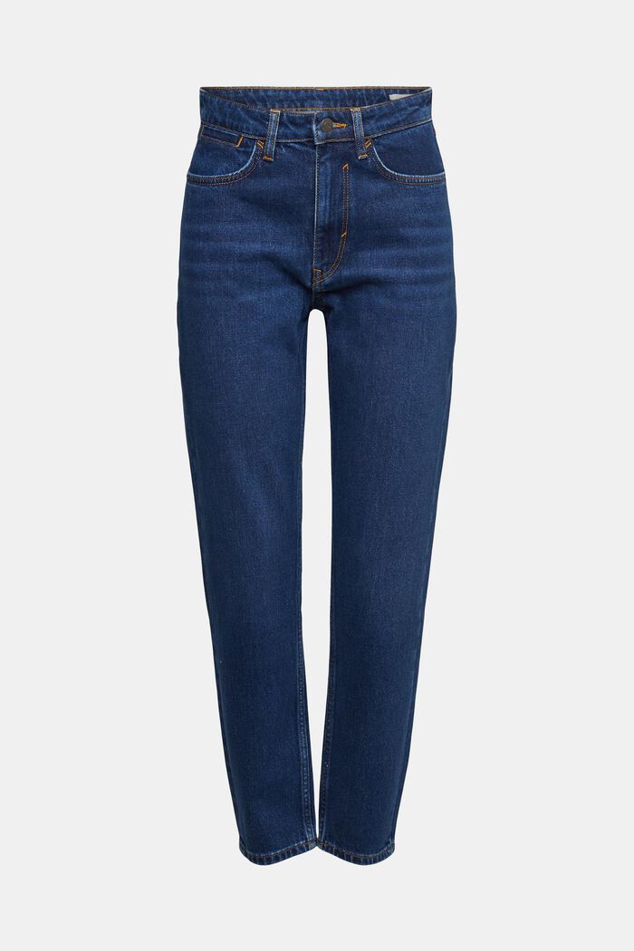 Mom-jeans med hög midja, BLUE DARK WASHED, detail image number 8