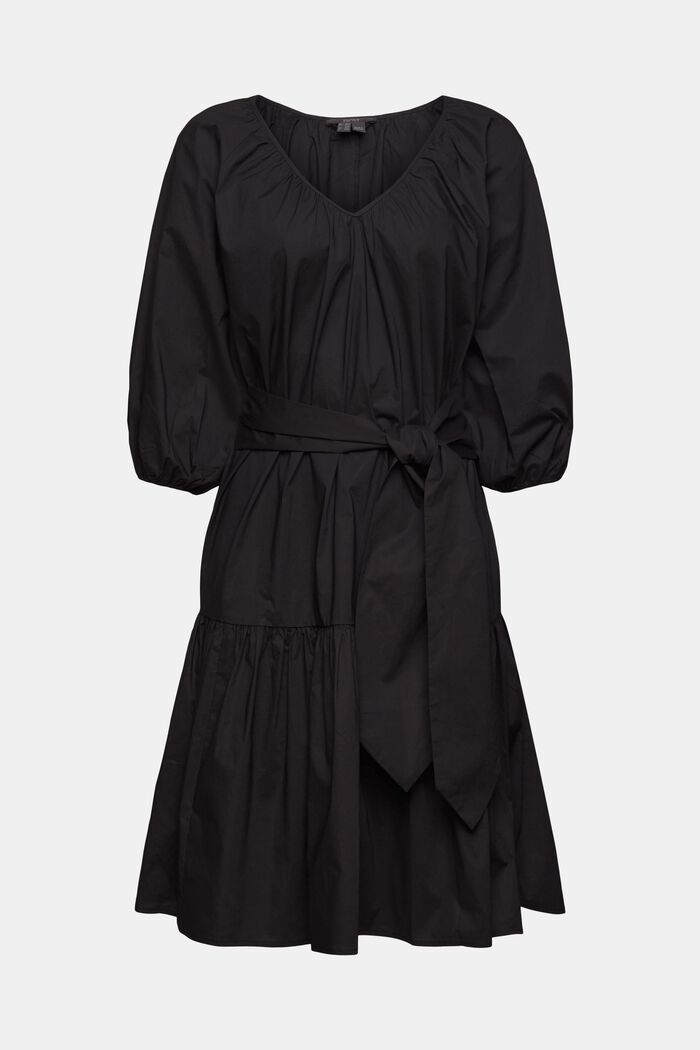 Klänning med brett knytskärp, BLACK, detail image number 5