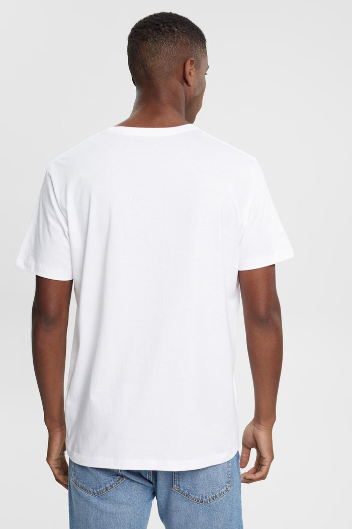 T-shirt med tryck på bröstet, WHITE, detail image number 3