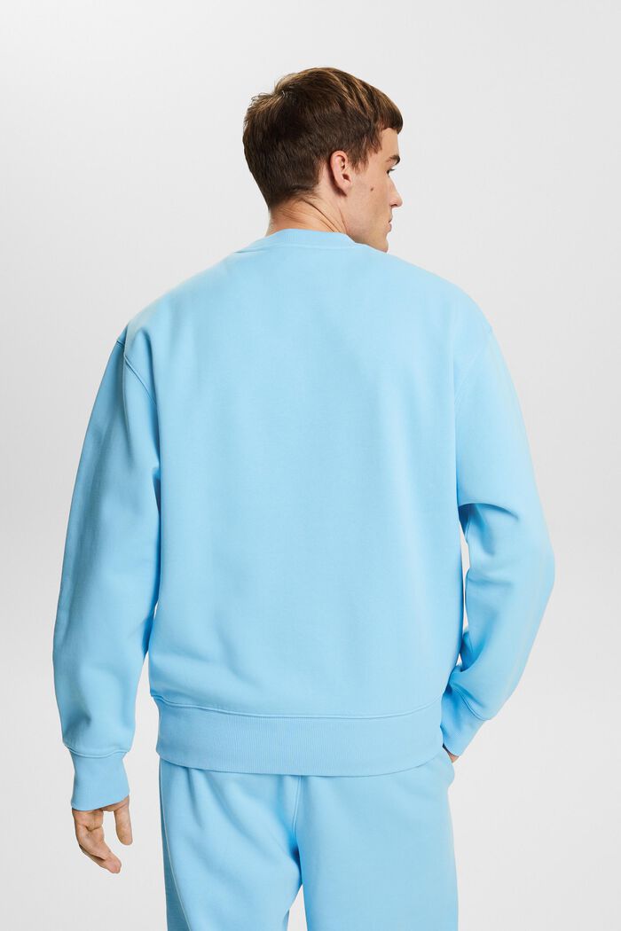 Sweatshirt i bomullsfleece med logo, unisexmodell, LIGHT TURQUOISE, detail image number 3