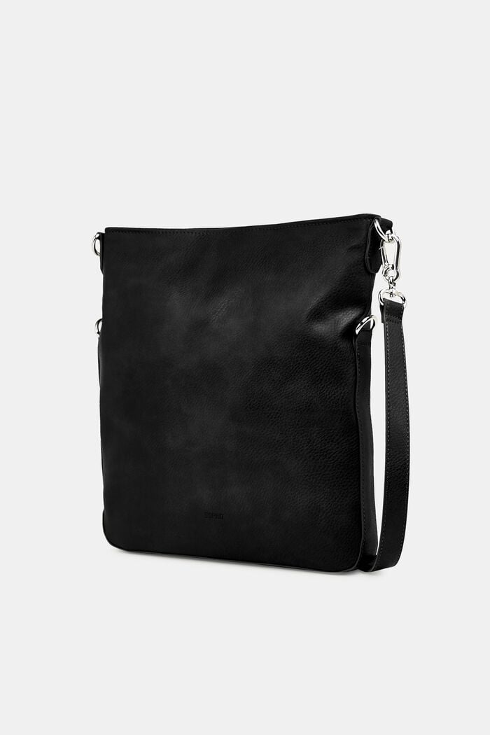 Övervikbar väska i skinnlook, BLACK, detail image number 1