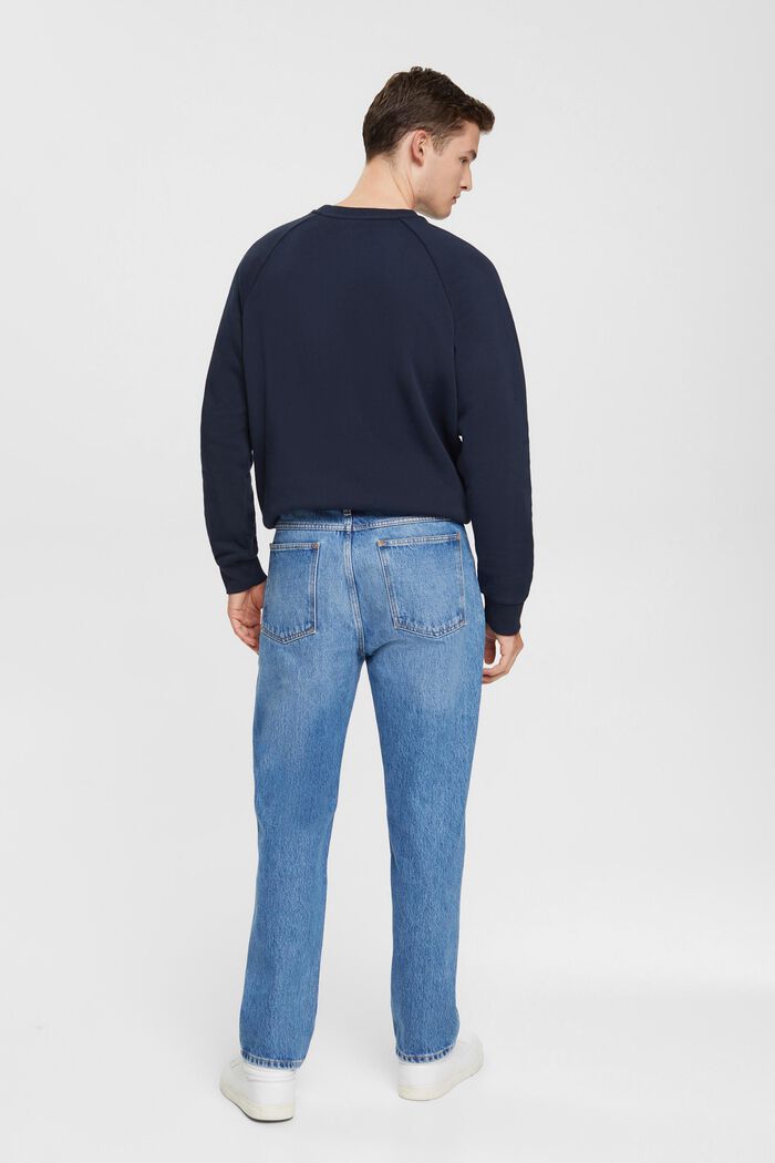 Jeans med raka ben, ekologisk bomull, BLUE MEDIUM WASHED, detail image number 3