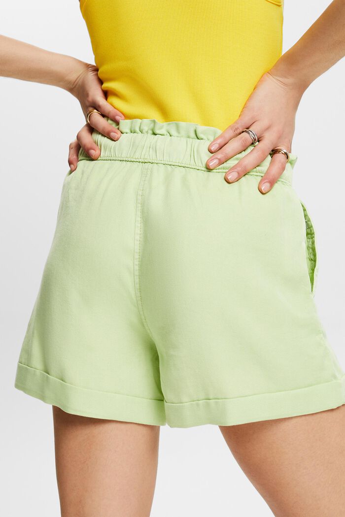 Dra på-shorts i twill, LIGHT GREEN, detail image number 4