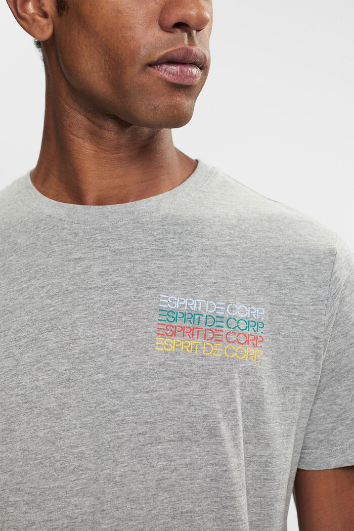 Jersey-T-shirt med färgglatt logotryck, MEDIUM GREY, detail image number 2