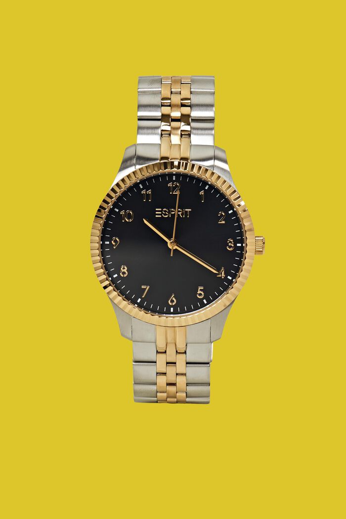 Klocka i rostfritt stål med tvåfärgat armband, GOLD, detail image number 0