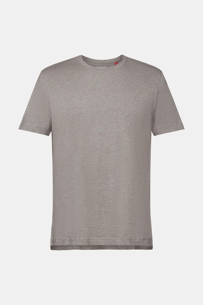 T-shirt med rund ringning, 100 % bomull, GUNMETAL, detail image number 6