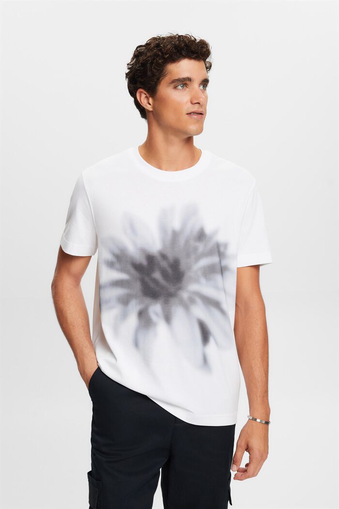 T-shirt i ekologisk bomull med tryck, WHITE, detail image number 1