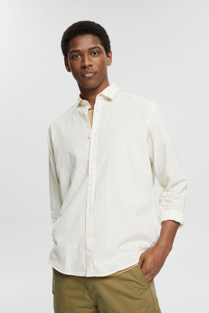 Med linne: Skjorta med mönster, WHITE, overview