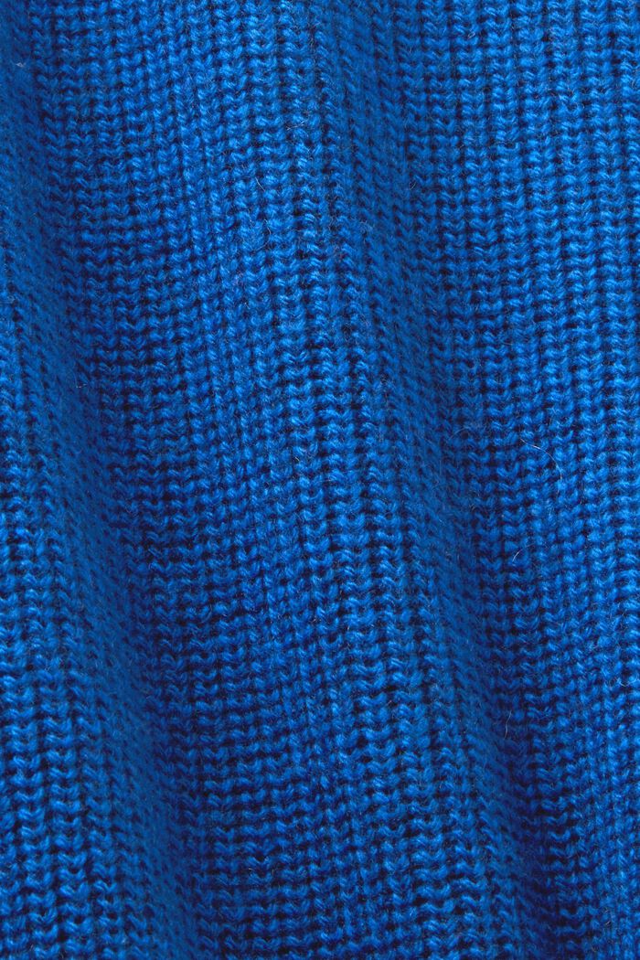 Ribbstickad väst av ullmix, BRIGHT BLUE, detail image number 5