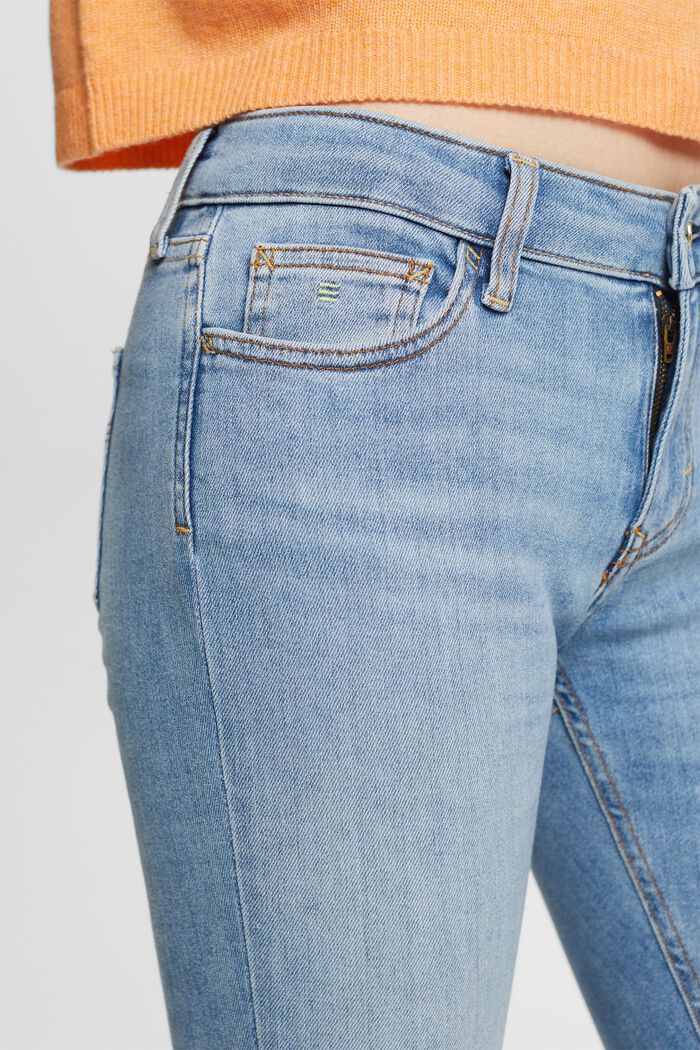 Skinny-jeans med mellanhög midja, BLUE LIGHT WASHED, detail image number 4