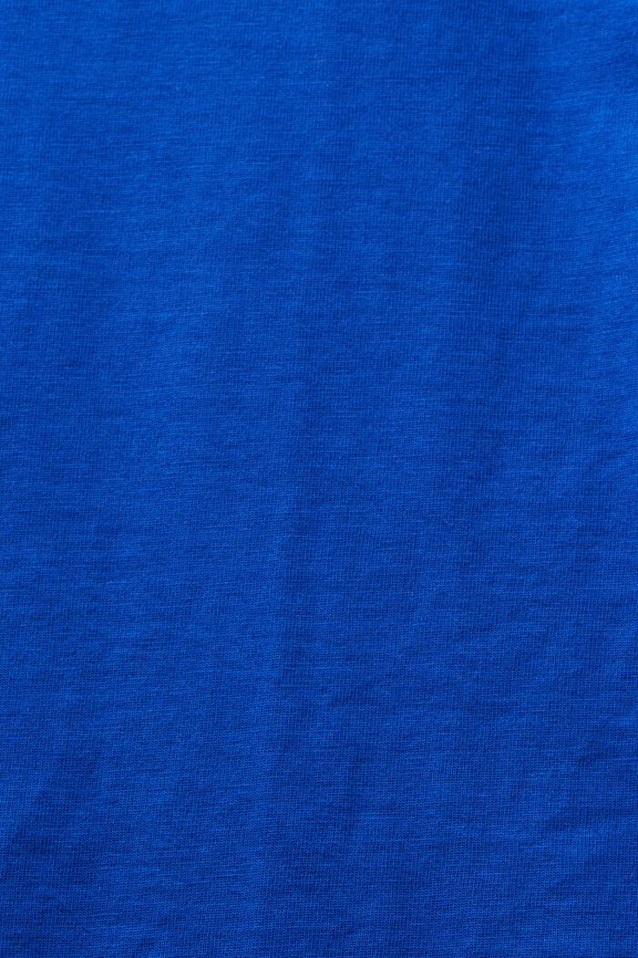 Jersey-T-shirt i ekologisk bomull, BRIGHT BLUE, detail image number 4