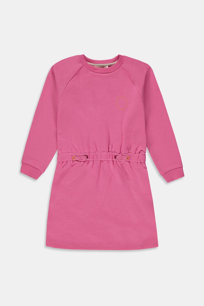 Midiklänning i bomull, sweatshirtmodell, PINK FUCHSIA, detail image number 0