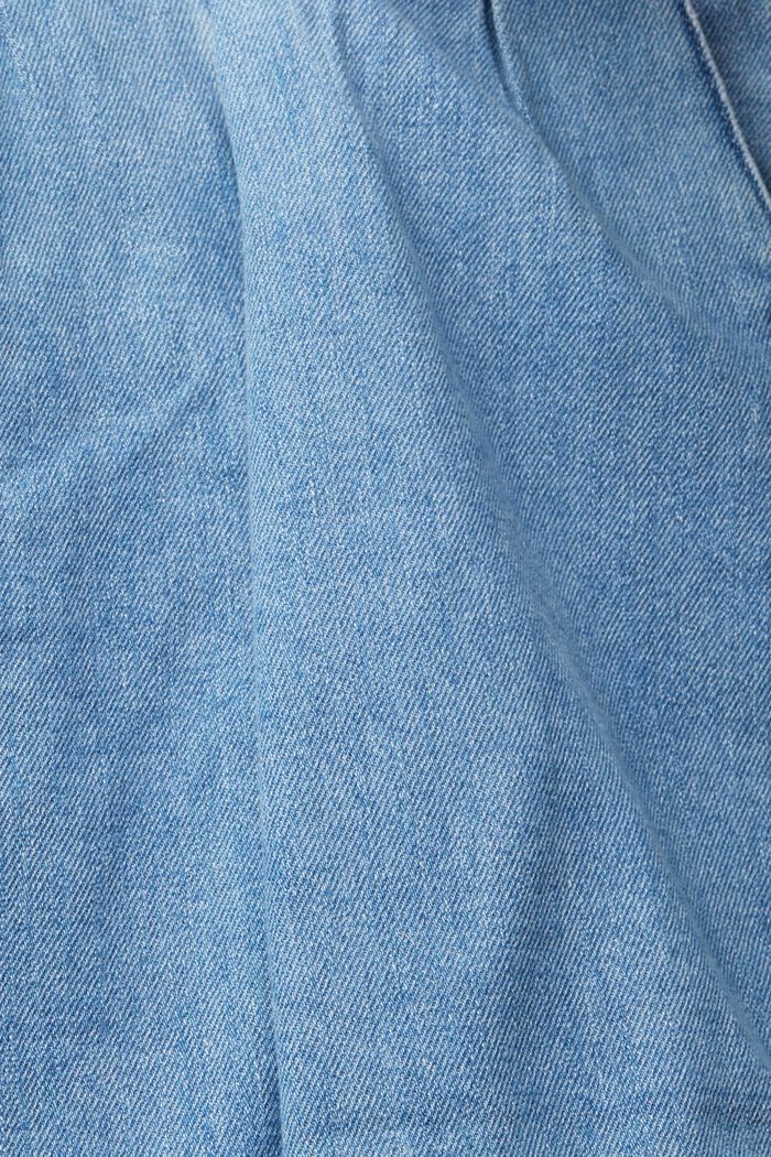 Jeansshorts med linningsveck, BLUE LIGHT WASHED, detail image number 4