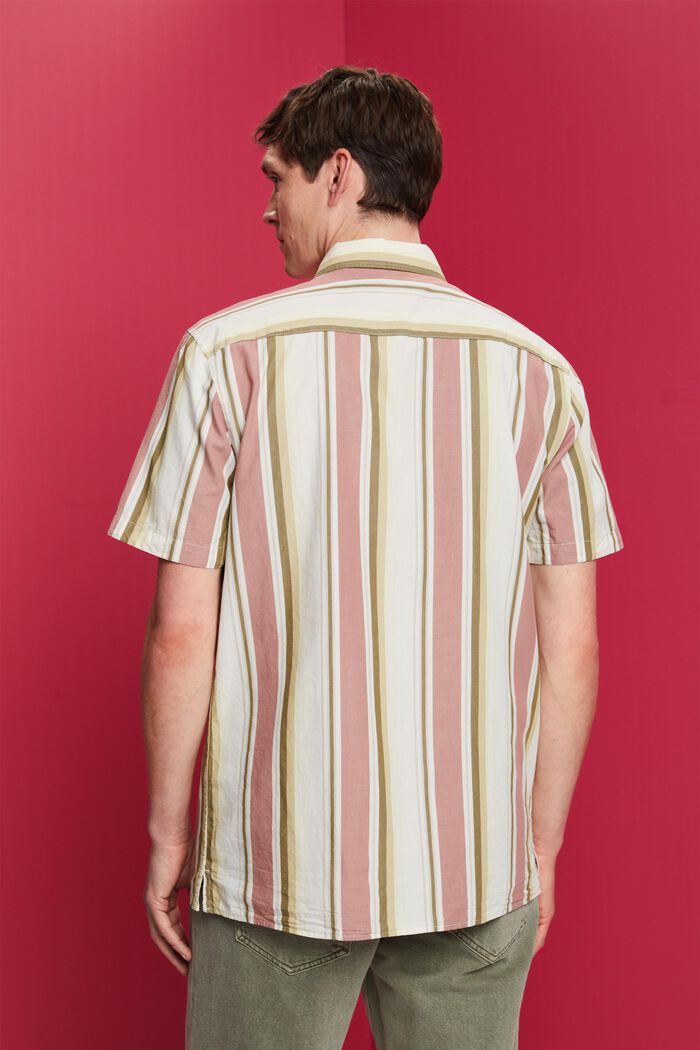 Mönstrad kortärmad skjorta, 100 % bomull, DARK OLD PINK, detail image number 3