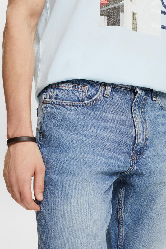 Raka jeans med medelhög midja, BLUE LIGHT WASHED, detail image number 4