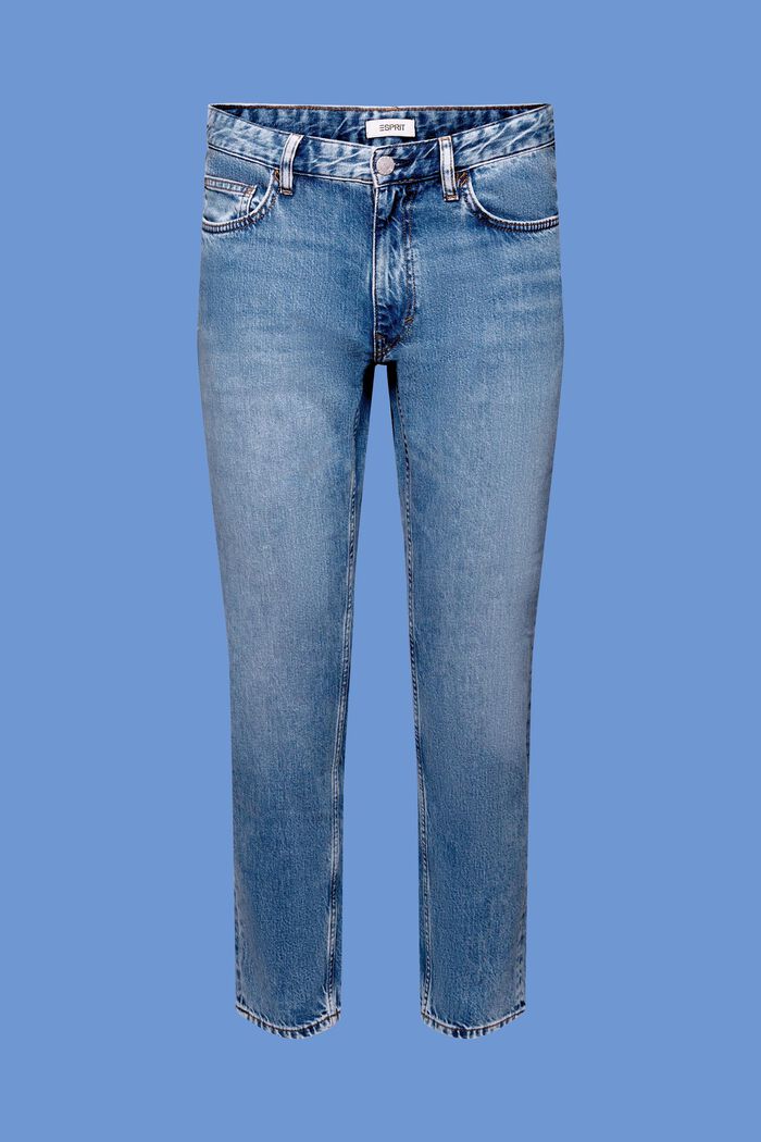 Avslappnade jeans med smal passform, BLUE MEDIUM WASHED, detail image number 7