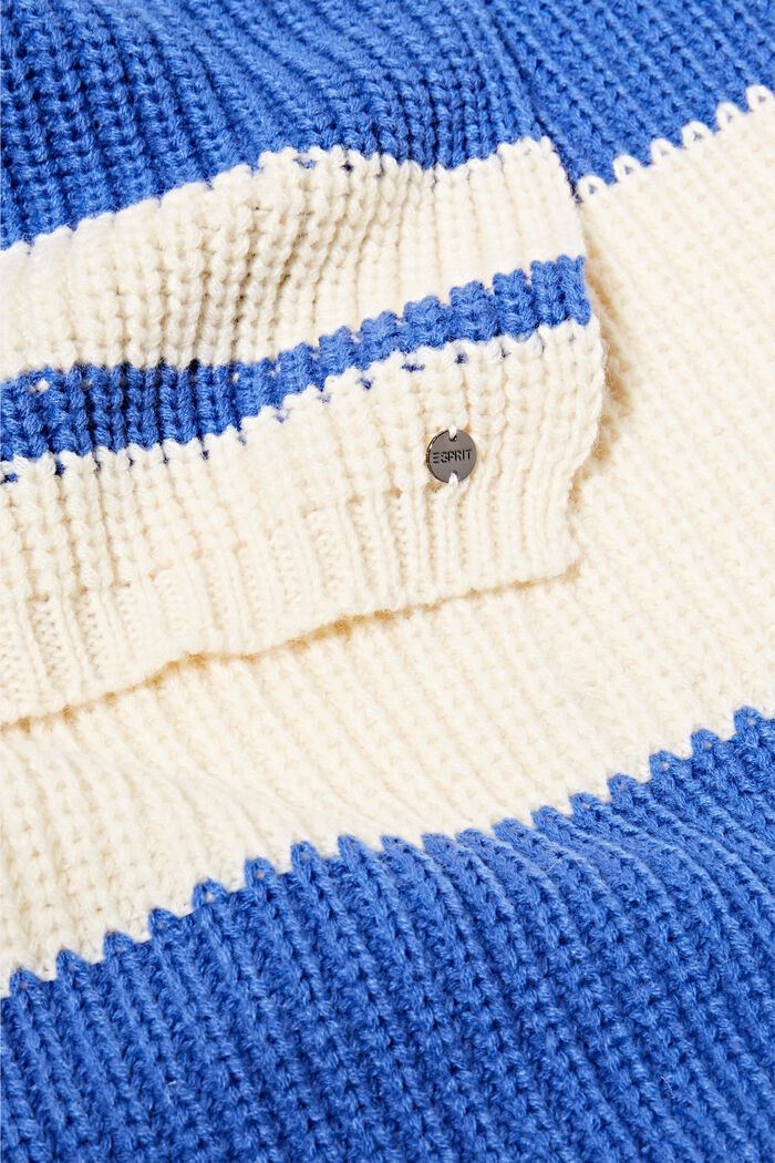 Randig sjal i ullmix, BRIGHT BLUE, detail image number 1
