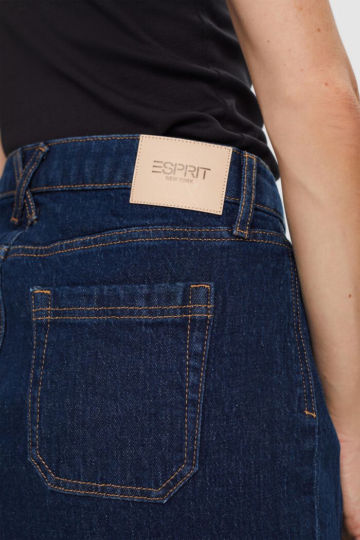 Återvunnet: kort jeanskjol, BLUE DARK WASHED, detail image number 4