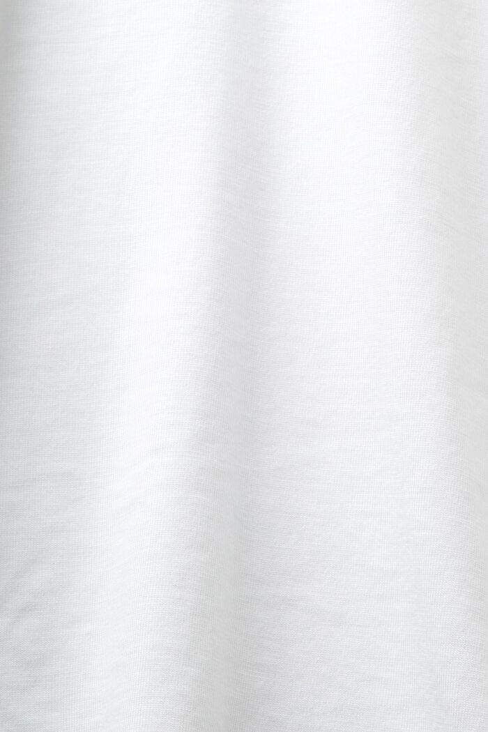 T-shirt i pimabomull med broderad logo, WHITE, detail image number 5