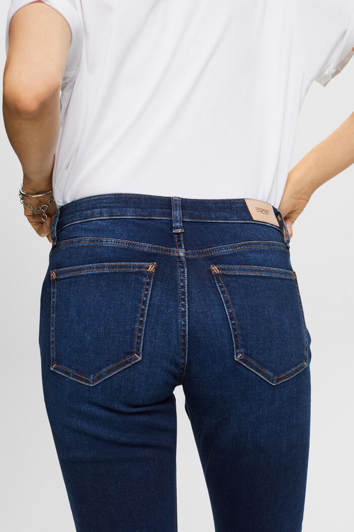 Straight leg stretch jeans, bomullsmix, BLUE DARK WASHED, detail image number 2
