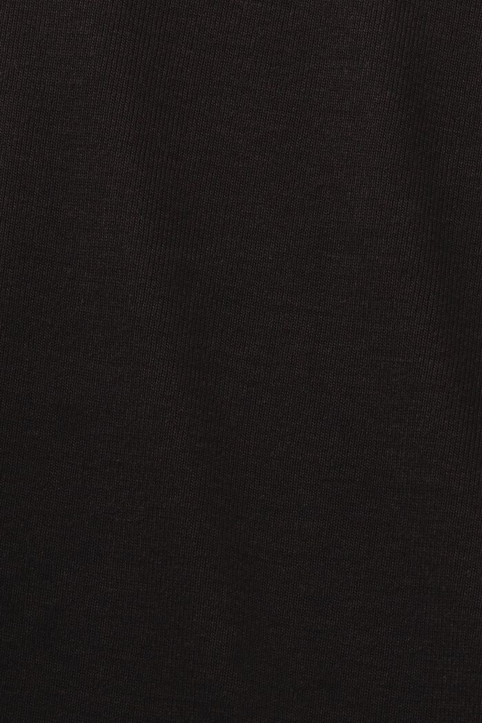 Långärmad jerseytopp med polokrage, BLACK, detail image number 5
