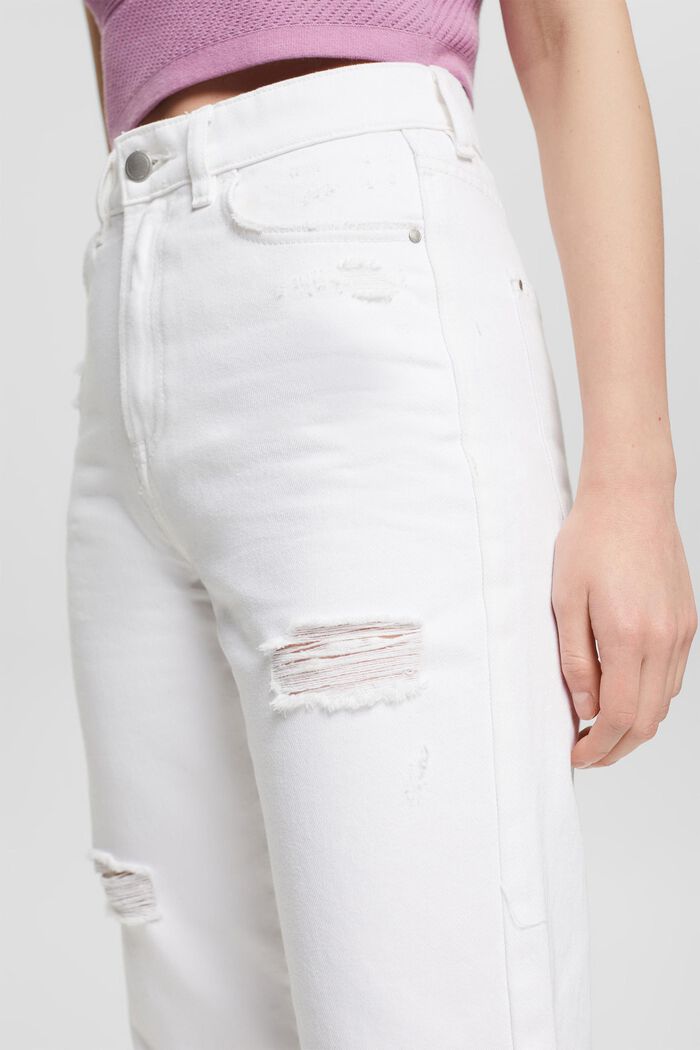 Dad-jeans med slitna effekter, WHITE, detail image number 2