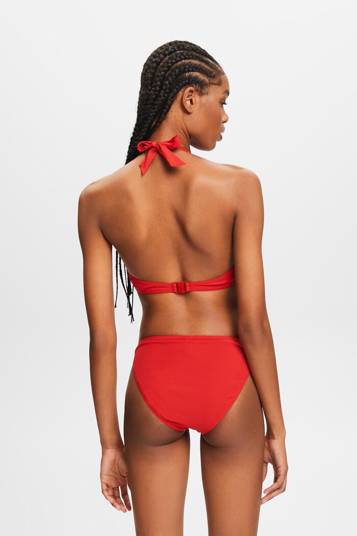 Vadderad halterneck-bikiniöverdel, DARK RED, detail image number 3